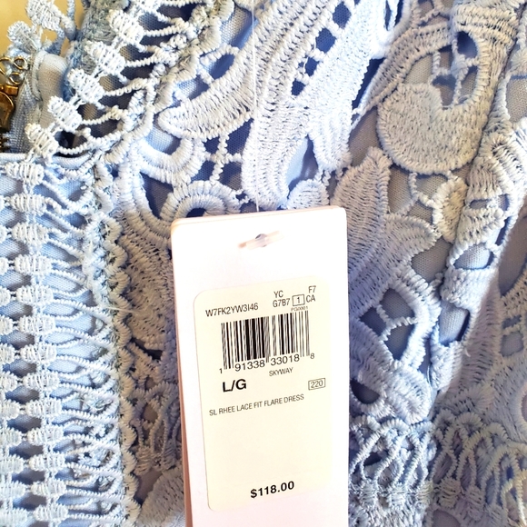 GUESS  short cocktail dress - baby blue - size L - Picture 4 of 5